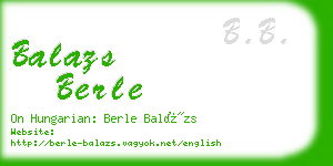 balazs berle business card